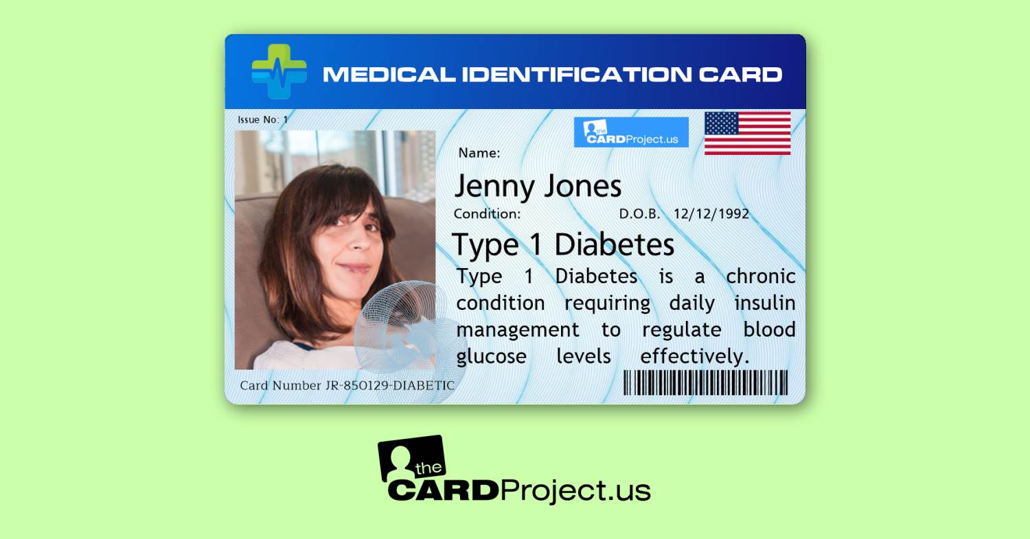 Type 1 Diabetes Premium Medical Card (FRONT)